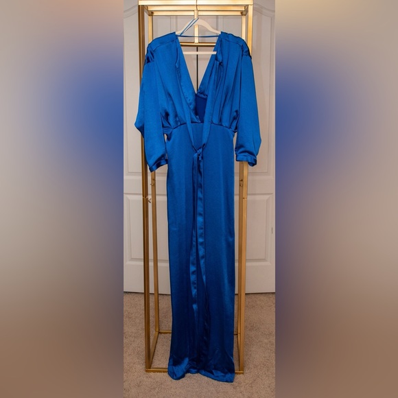 🦋Blue PINKO Satin Dress w/Bow 🦋 - Picture 6 of 6